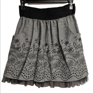 Joe Benbasset black/gray  skirt‎ with lace women size large